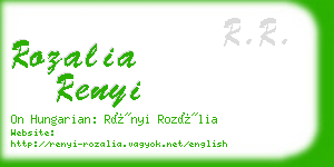 rozalia renyi business card